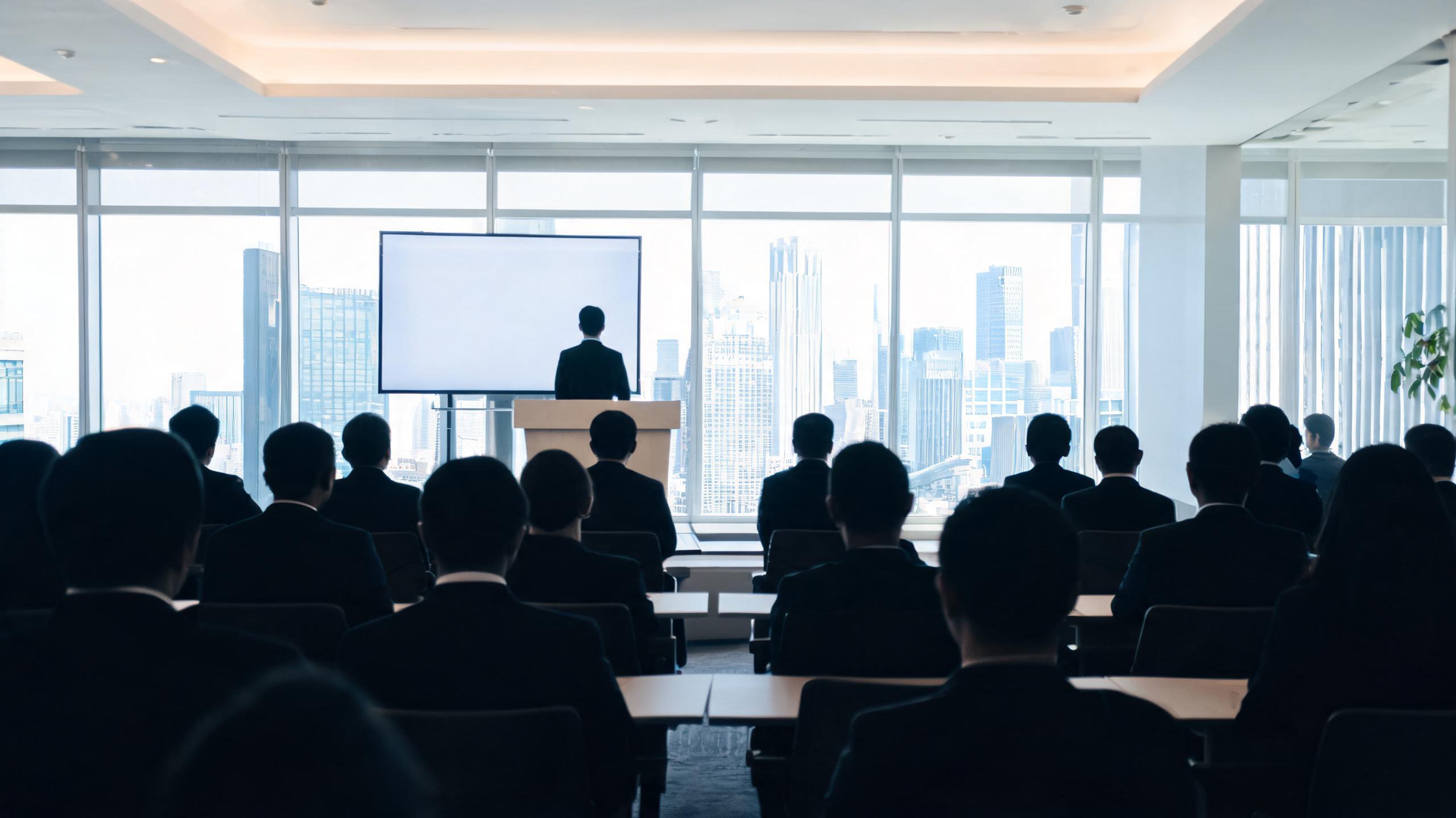 Business seminar — neutral imagery for the Rise Growth Lab partnership case